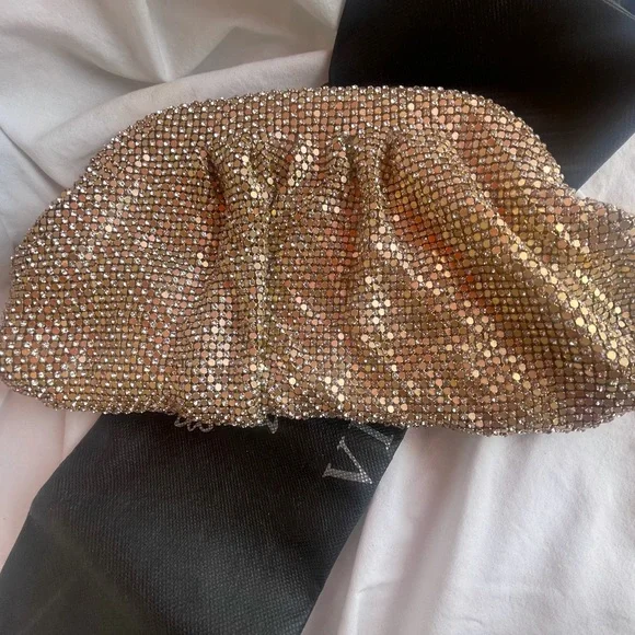 Vince Camuto Nisha Clutch Gold Crystal Glitz - Picture 6 of 7